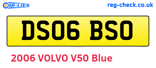 DS06BSO are the vehicle registration plates.
