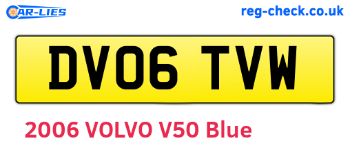 DV06TVW are the vehicle registration plates.