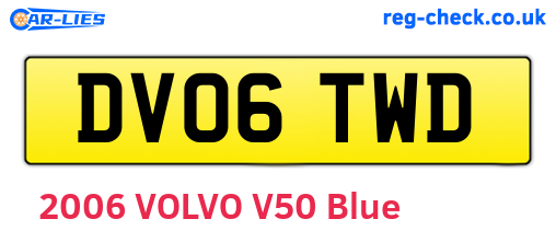 DV06TWD are the vehicle registration plates.