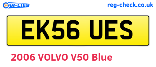 EK56UES are the vehicle registration plates.