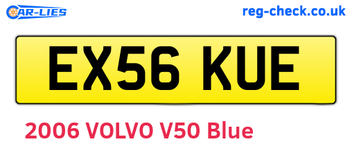 EX56KUE are the vehicle registration plates.
