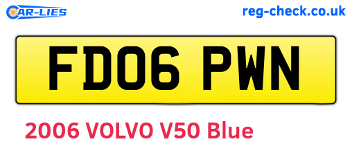 FD06PWN are the vehicle registration plates.