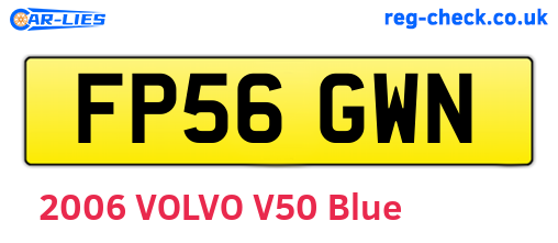 FP56GWN are the vehicle registration plates.