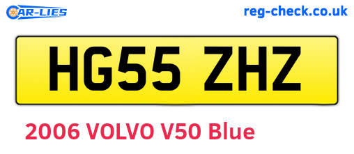 HG55ZHZ are the vehicle registration plates.
