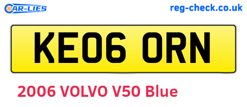 KE06ORN are the vehicle registration plates.