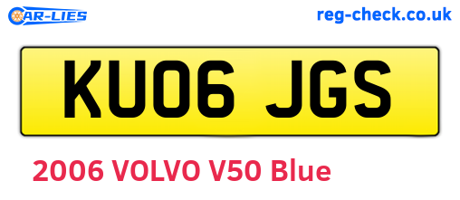 KU06JGS are the vehicle registration plates.