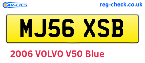 MJ56XSB are the vehicle registration plates.