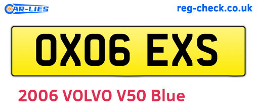 OX06EXS are the vehicle registration plates.