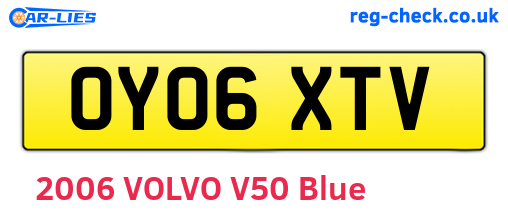 OY06XTV are the vehicle registration plates.