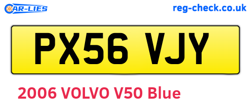 PX56VJY are the vehicle registration plates.