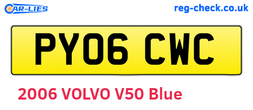 PY06CWC are the vehicle registration plates.