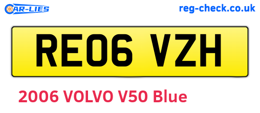 RE06VZH are the vehicle registration plates.