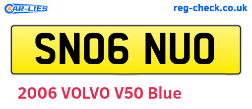 SN06NUO are the vehicle registration plates.