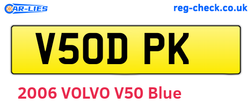 V50DPK are the vehicle registration plates.