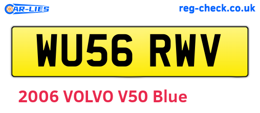 WU56RWV are the vehicle registration plates.