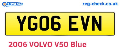 YG06EVN are the vehicle registration plates.