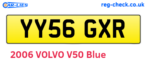 YY56GXR are the vehicle registration plates.