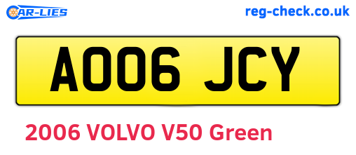 AO06JCY are the vehicle registration plates.