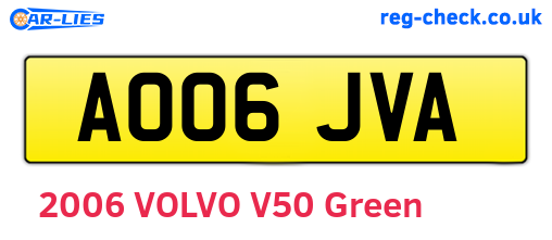 AO06JVA are the vehicle registration plates.