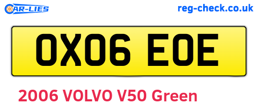 OX06EOE are the vehicle registration plates.