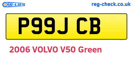 P99JCB are the vehicle registration plates.