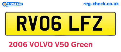 RV06LFZ are the vehicle registration plates.