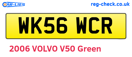 WK56WCR are the vehicle registration plates.