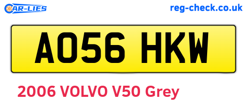 AO56HKW are the vehicle registration plates.