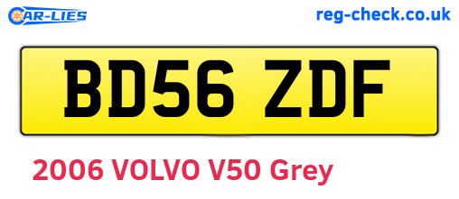 BD56ZDF are the vehicle registration plates.