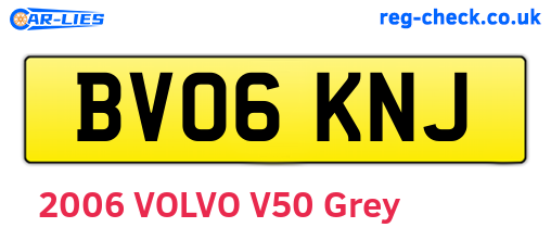 BV06KNJ are the vehicle registration plates.