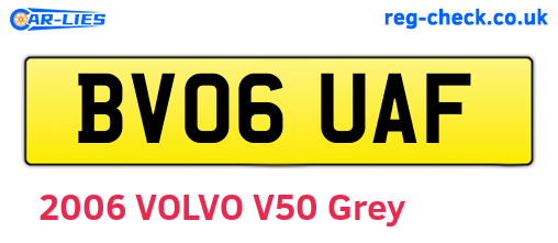 BV06UAF are the vehicle registration plates.