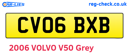 CV06BXB are the vehicle registration plates.