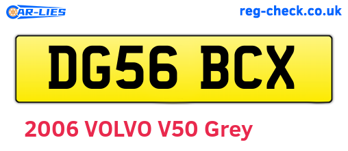 DG56BCX are the vehicle registration plates.
