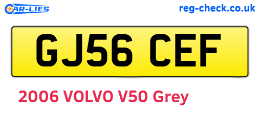 GJ56CEF are the vehicle registration plates.