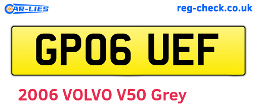 GP06UEF are the vehicle registration plates.