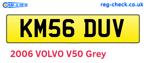 KM56DUV are the vehicle registration plates.
