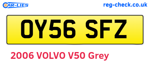 OY56SFZ are the vehicle registration plates.