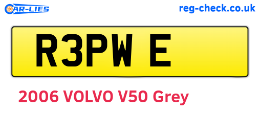 R3PWE are the vehicle registration plates.