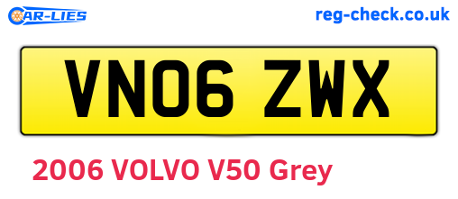 VN06ZWX are the vehicle registration plates.