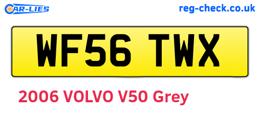 WF56TWX are the vehicle registration plates.