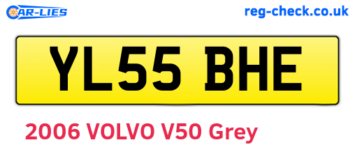 YL55BHE are the vehicle registration plates.