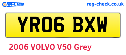 YR06BXW are the vehicle registration plates.