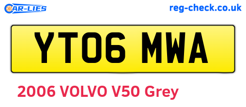 YT06MWA are the vehicle registration plates.