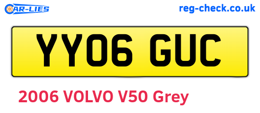 YY06GUC are the vehicle registration plates.