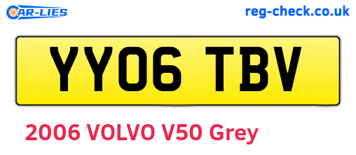 YY06TBV are the vehicle registration plates.
