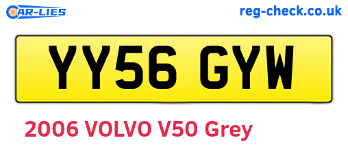 YY56GYW are the vehicle registration plates.