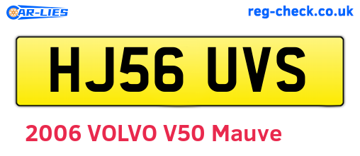 HJ56UVS are the vehicle registration plates.