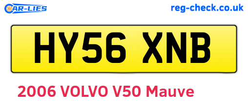 HY56XNB are the vehicle registration plates.