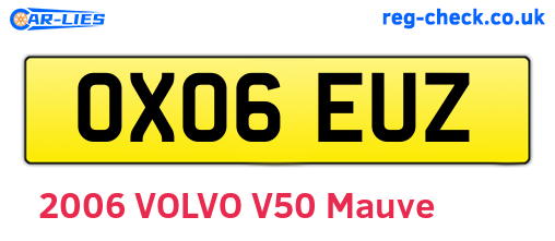 OX06EUZ are the vehicle registration plates.