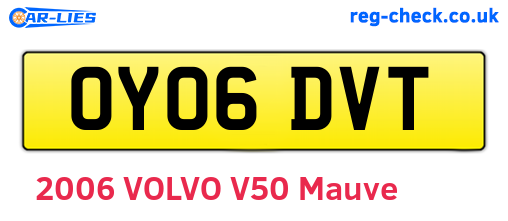 OY06DVT are the vehicle registration plates.